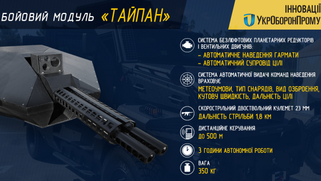 «Укроборонпром» представил новый боевой модуль «Тайпан»