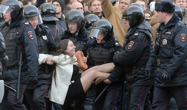 В России и Беларуси прошли акции протеста