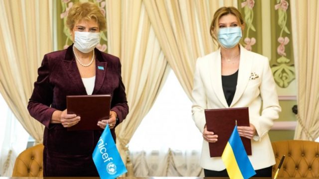 Елена Зеленская и ЮНИСЕФ подписали Меморандум о взаимопонимании