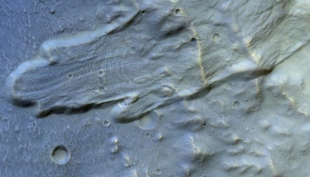 Аппарат ESA показал оползень на Марсе